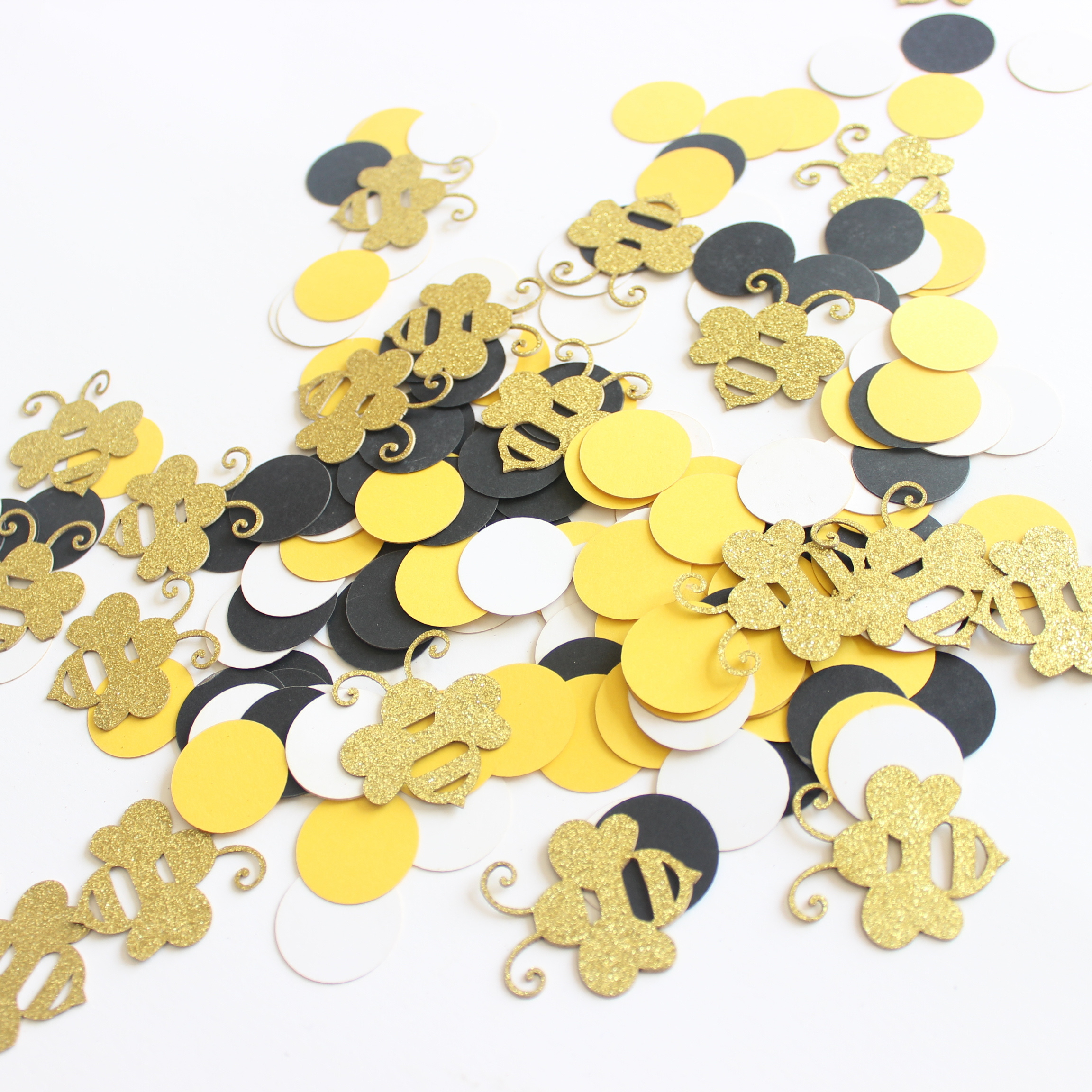 Vrise 15G/Bag Paper Confetti Bee/Black/Yellow/White Confetti Party Decoration