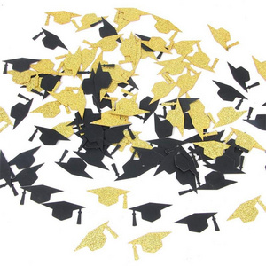 2021 New Arrival Glittery Gold Black Graduation C-ap Confetti for 2021 Grad Party Decor Supplies