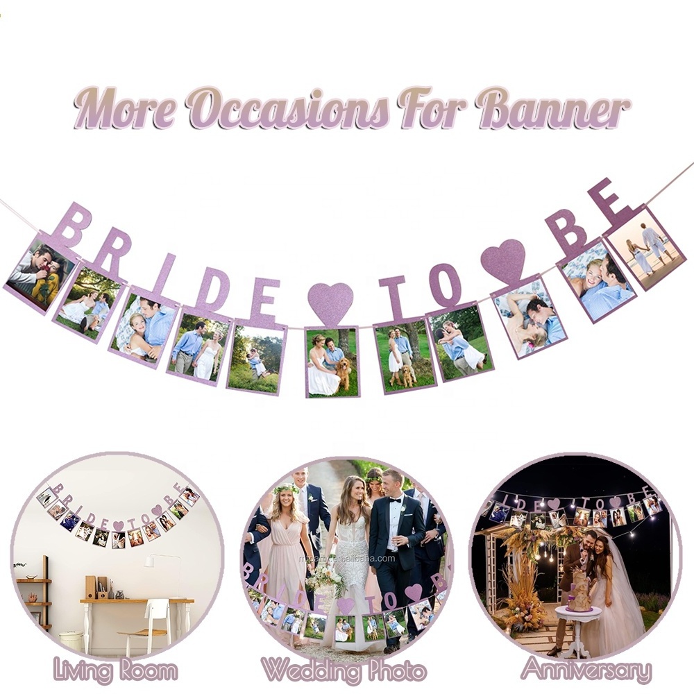 Bride to Be with Heart Photo Banner Bachelorette Party Backdrop Decoration for Bridal Shower Party