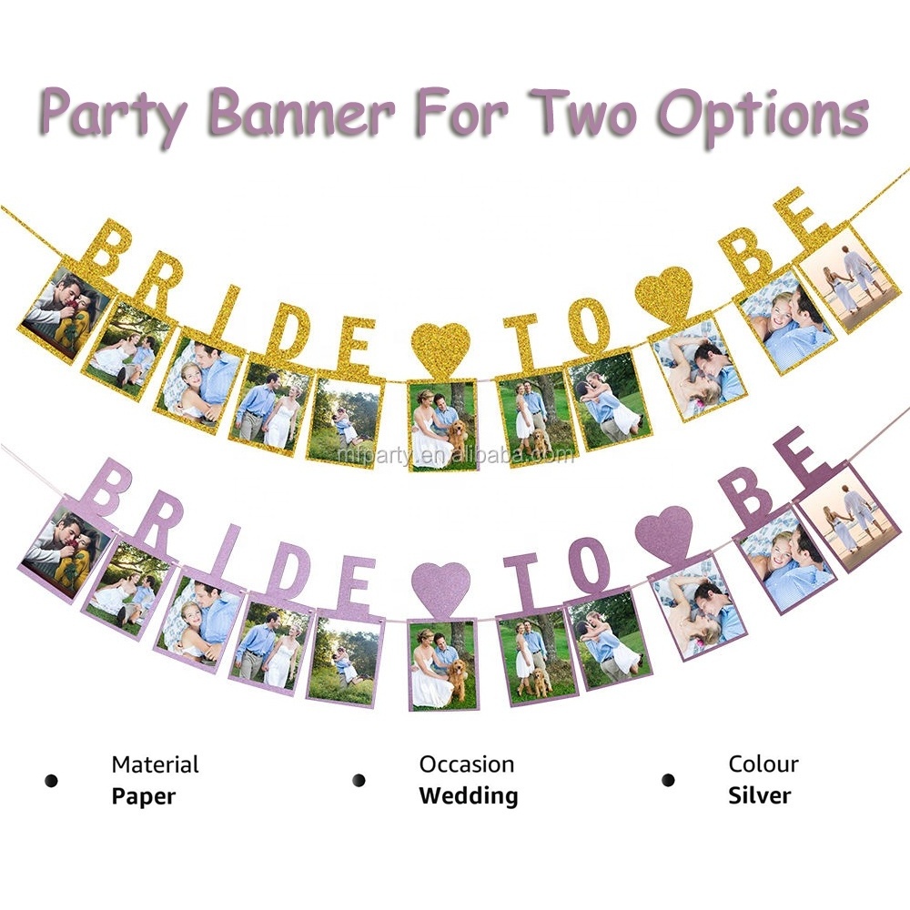 Bride to Be with Heart Photo Banner Bachelorette Party Backdrop Decoration for Bridal Shower Party