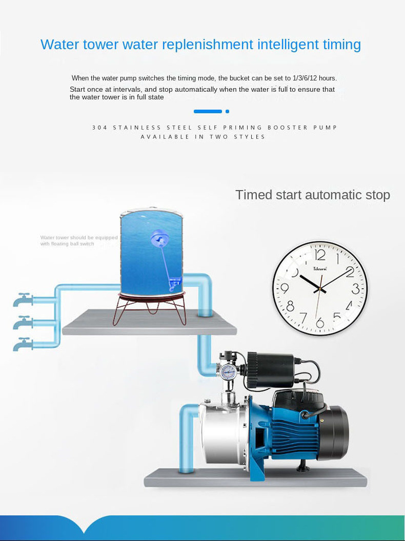 304 stainless steel intelligent variable frequency household booster pump Automatic Water Booster Jet Pump for Home, Garden