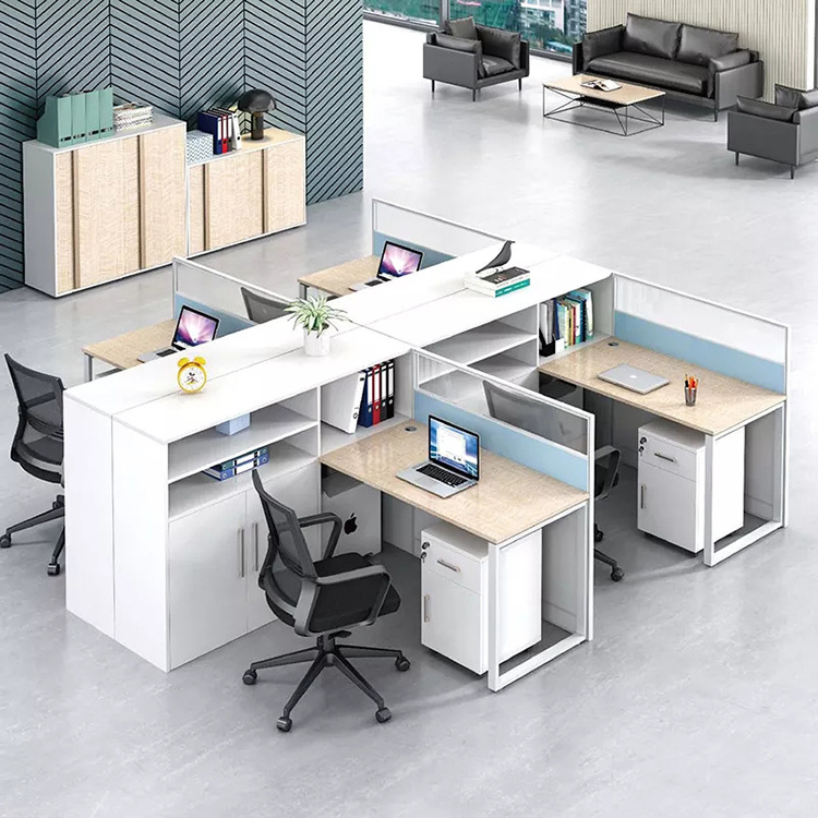 Fashion 6 Person Office Metal Workstation Table With Partition Standard Workstation