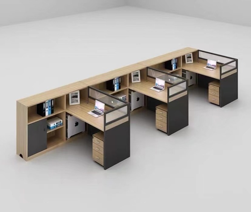 Modern Open L Shape Screen Office Single  Workstation