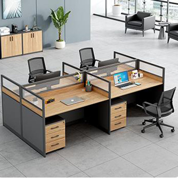 Chinese Factory Modern 4 Persons Long Office Desk Cubicle Workstation