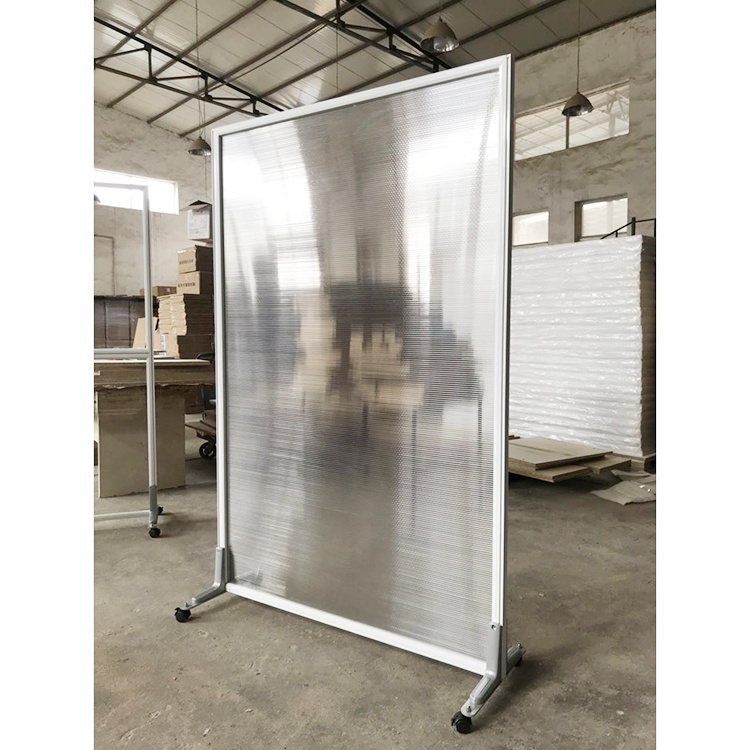 Clear Acrylic Partition Wall Panel Acrylic Glass Room Divider On Wheels