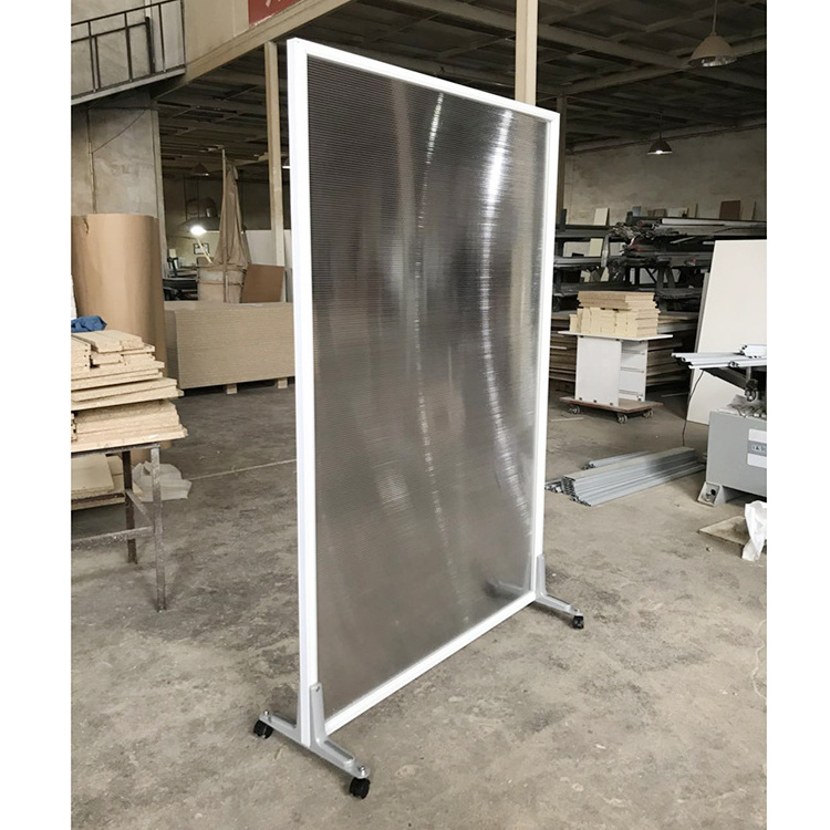 Clear Acrylic Partition Wall Panel Acrylic Glass Room Divider On Wheels