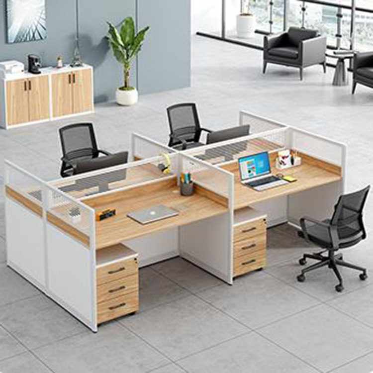 Chinese Factory Modern 4 Persons Long Office Desk Cubicle Workstation