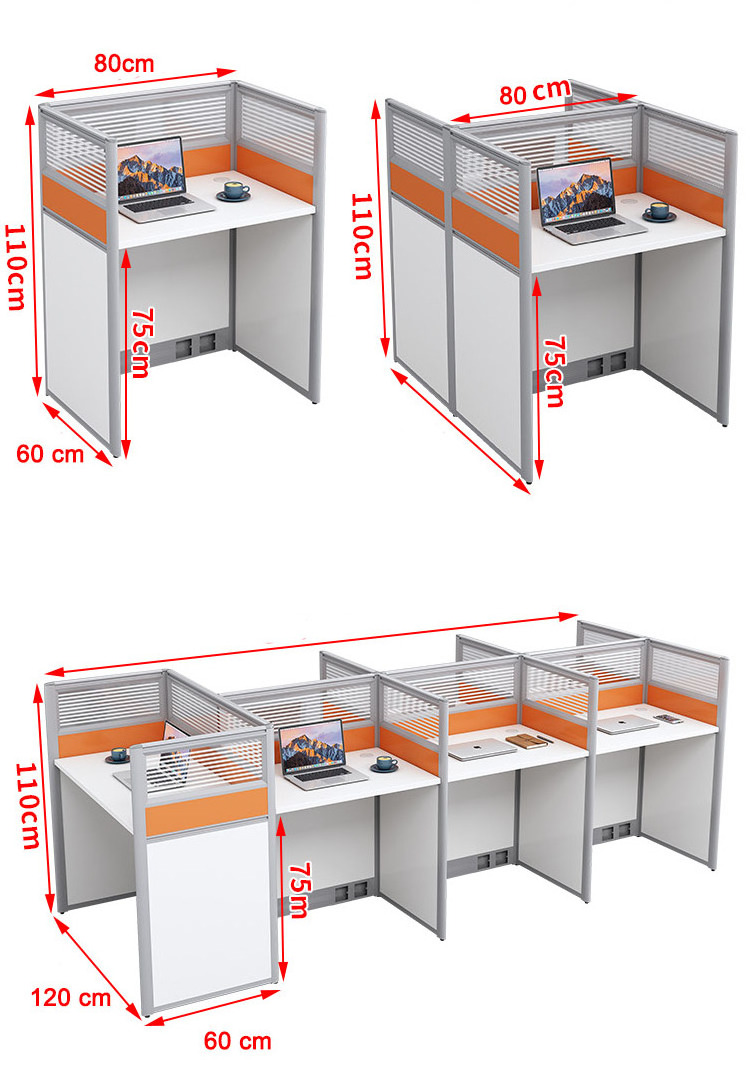 Office staff work table grouping cluster work stations with partition cubicle stations