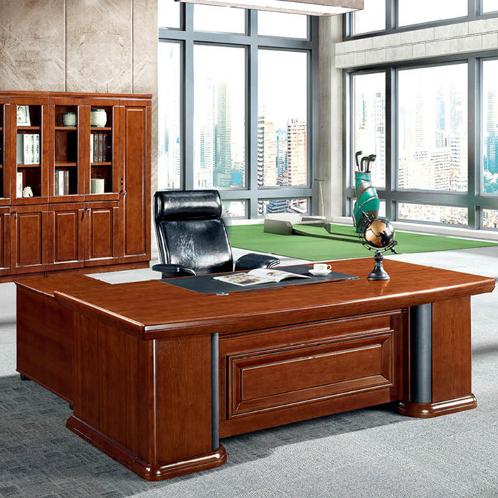 Walnut Office Workstation MFC Laminate Table Top Wood