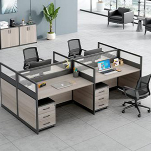 Chinese Factory Modern 4 Persons Long Office Desk Cubicle Workstation