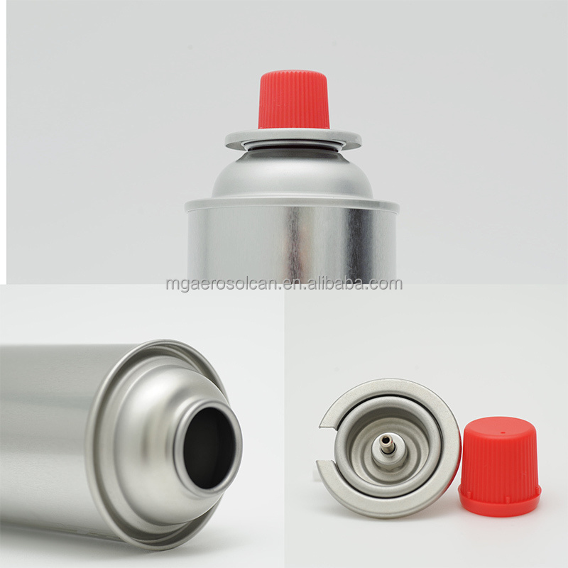 Low MOQ Empty 65x158mm Butane Gas Cans Tinplate Camping  Gas Cans and Valve