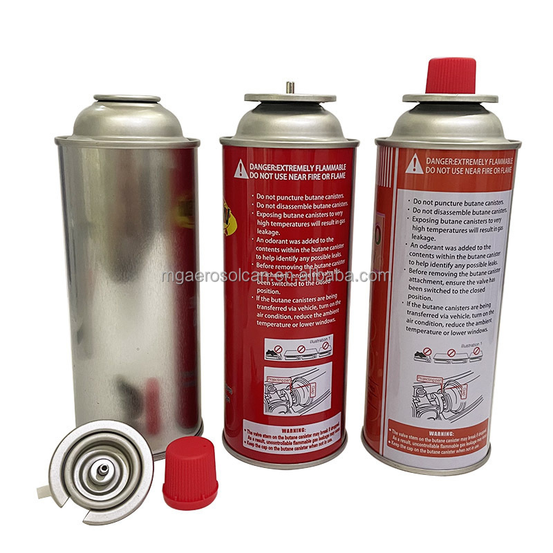 Empty Cartridge Gas Aerosol Can Straight Wall Camping Butane Gas Can with Valve