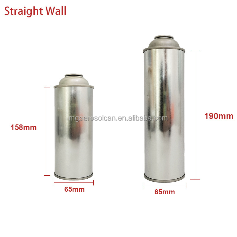 Low MOQ Empty 65x158mm Butane Gas Cans Tinplate Camping  Gas Cans and Valve