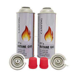 Low MOQ Empty 65x158mm Butane Gas Cans Tinplate Camping  Gas Cans and Valve