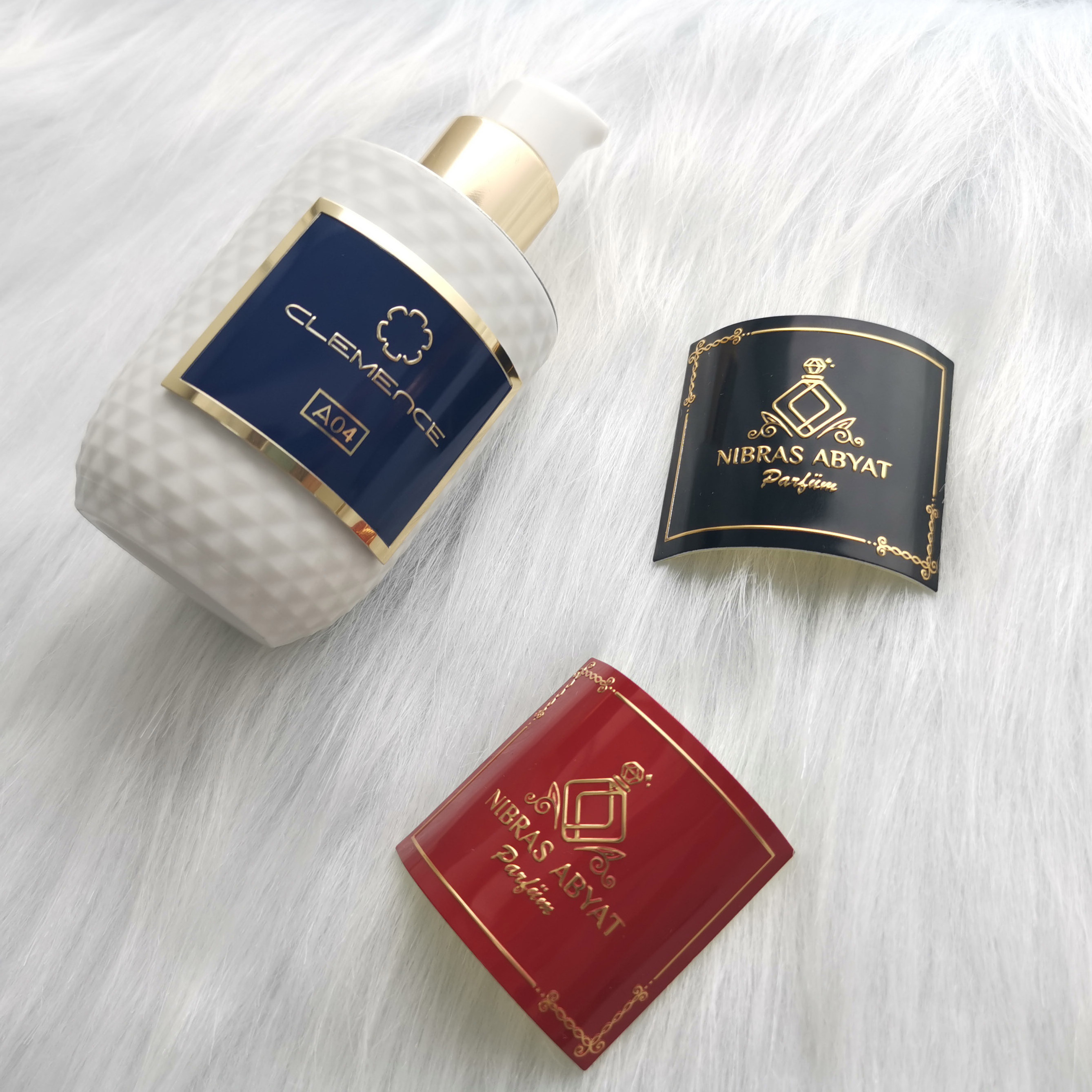 custom etiquette autocolante logo OEM Private Label Luxury Design perfume label metal 3d embossed metal sticker