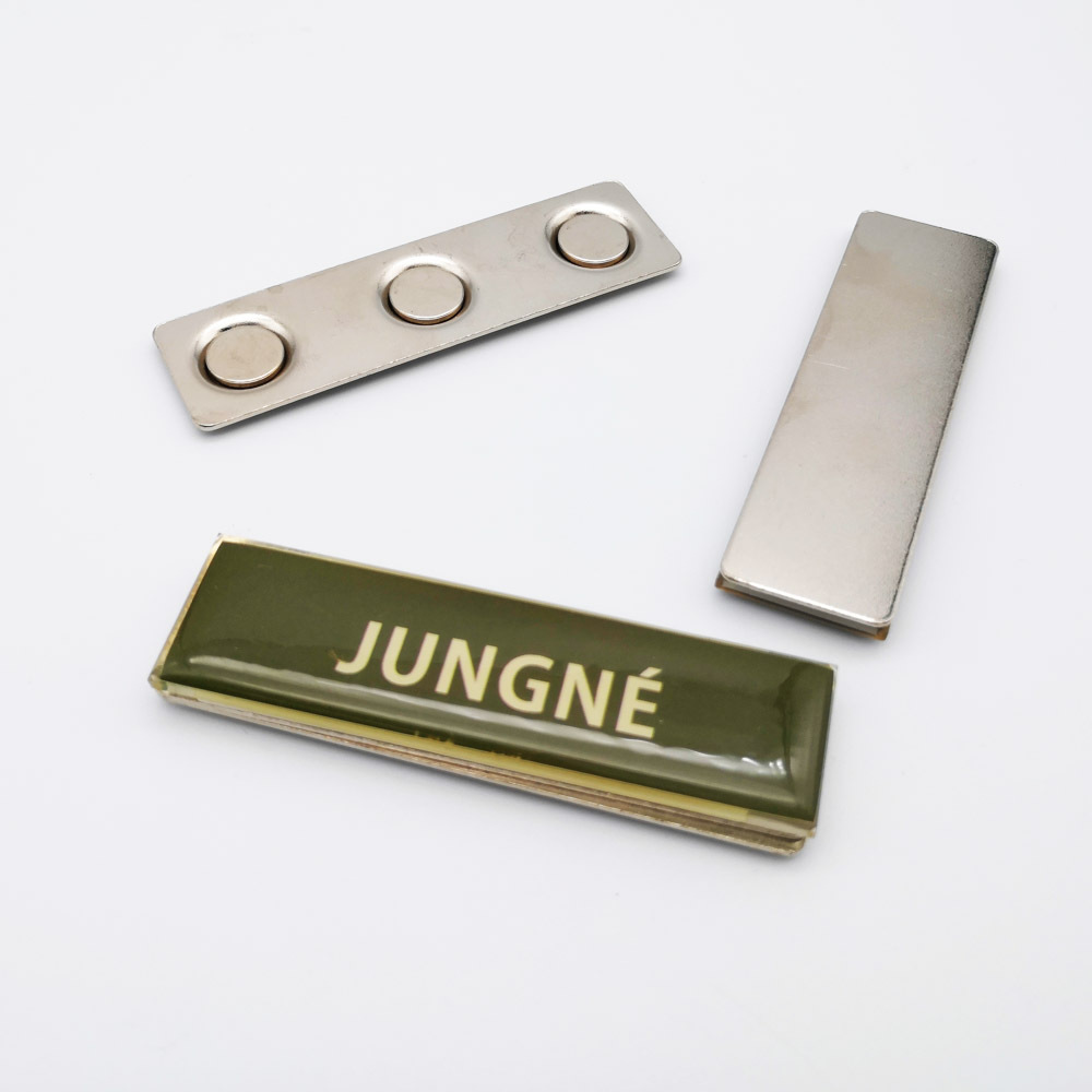 Custom Design Blank Metal Staff Name Badges with Safety Pin or Magnet