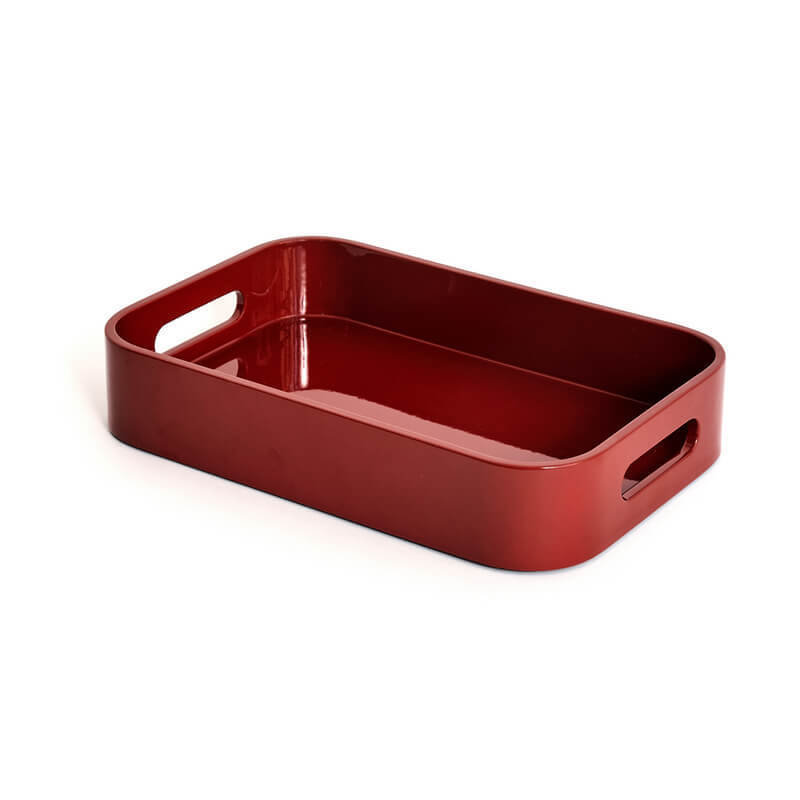 Hot Selling Luxury Handmade Customized Rectangular Tray LACQUER TRAY with Handle MDF mold