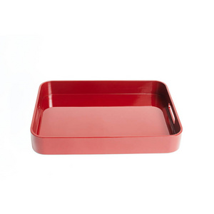 Hot Selling Luxury Handmade Customized Rectangular Tray LACQUER TRAY with Handle MDF mold