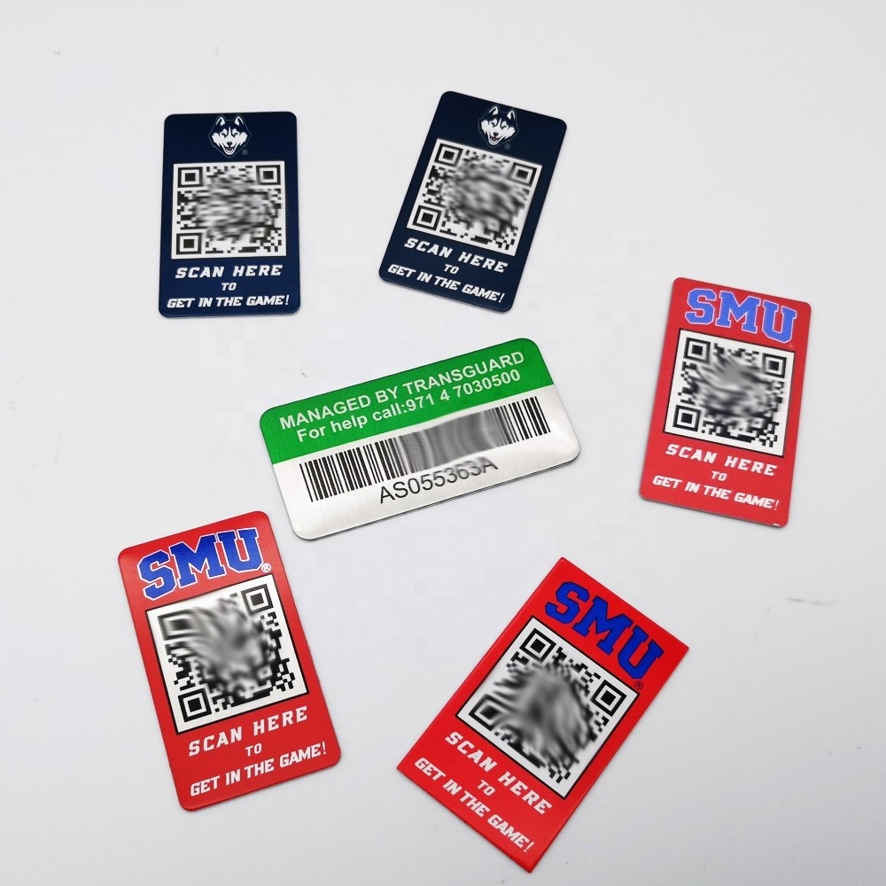 Sell high quality metal aluminum barcode label qr code serial number label for custom label