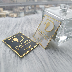 custom etiquette autocolante logo OEM Private Label Luxury Design perfume label metal 3d embossed metal sticker