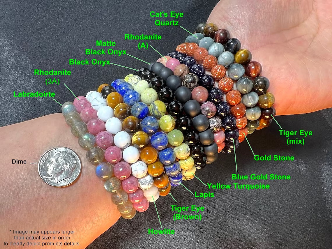 Wholesale Natural Crystal Stone Stretchy Bracelet Yoga Bangles Round Polished Gemstone Beads For Man Woman DIY Craft Quartz Jade