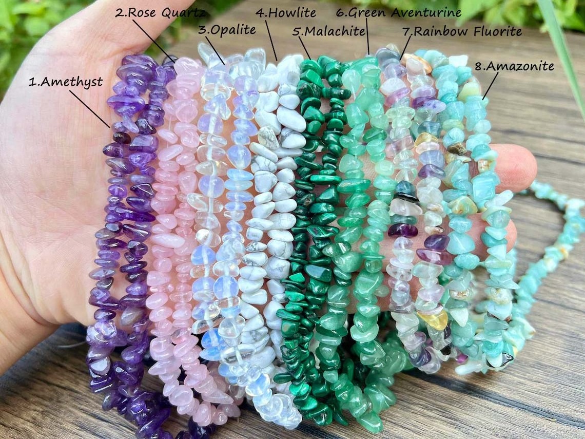 Natural Gemstone Chip Beads Healing Crystal Multi Color Tumbled Stone Irregular Shaped Loose Beads Strand for Jewelry Making