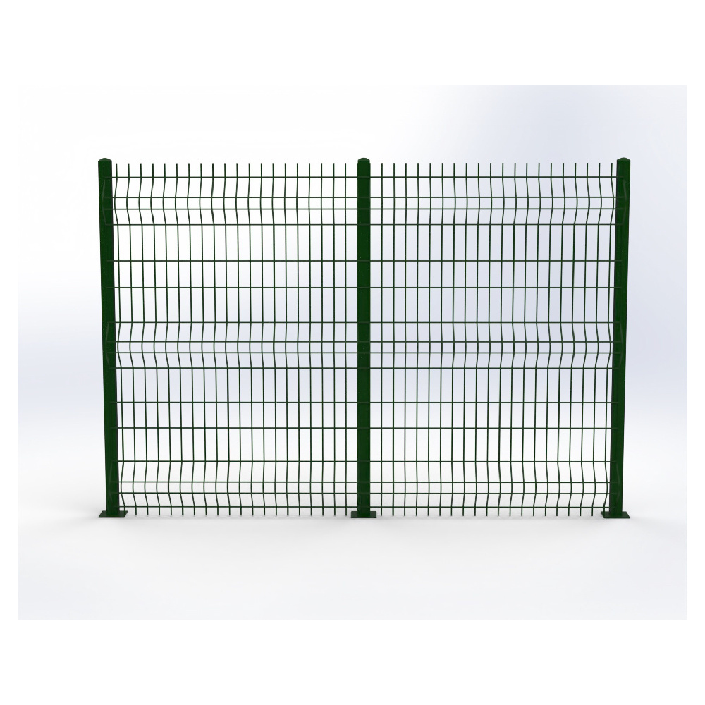 High Quality Galvanized DOUBLE BAR Steel Metal Painted 3D  Garden Farm Welded Wire Mesh Single Panel Fencing