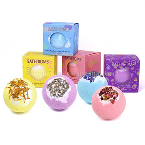 OEM Natural Organic Fragrance Skincare Bubble Spa Bath Bomb Rose Lavender Dried Flowers Petals Bath Bombs Gift Set