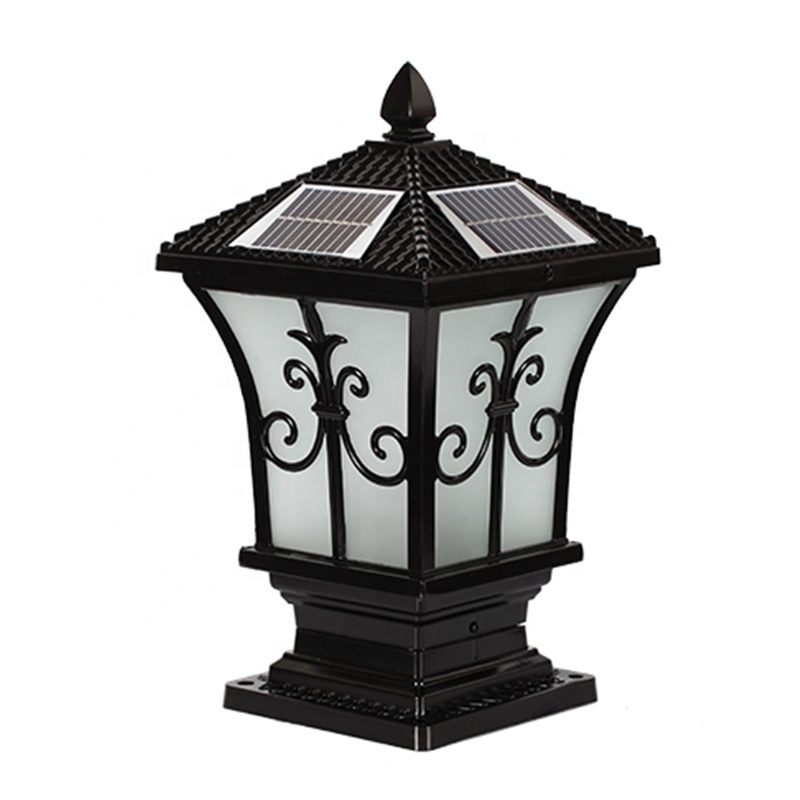 OEM   Lawn Garden Decorative Outdoor Waterproof Pattern Lantern High Power Beautiful Solar led  Pillar Lights