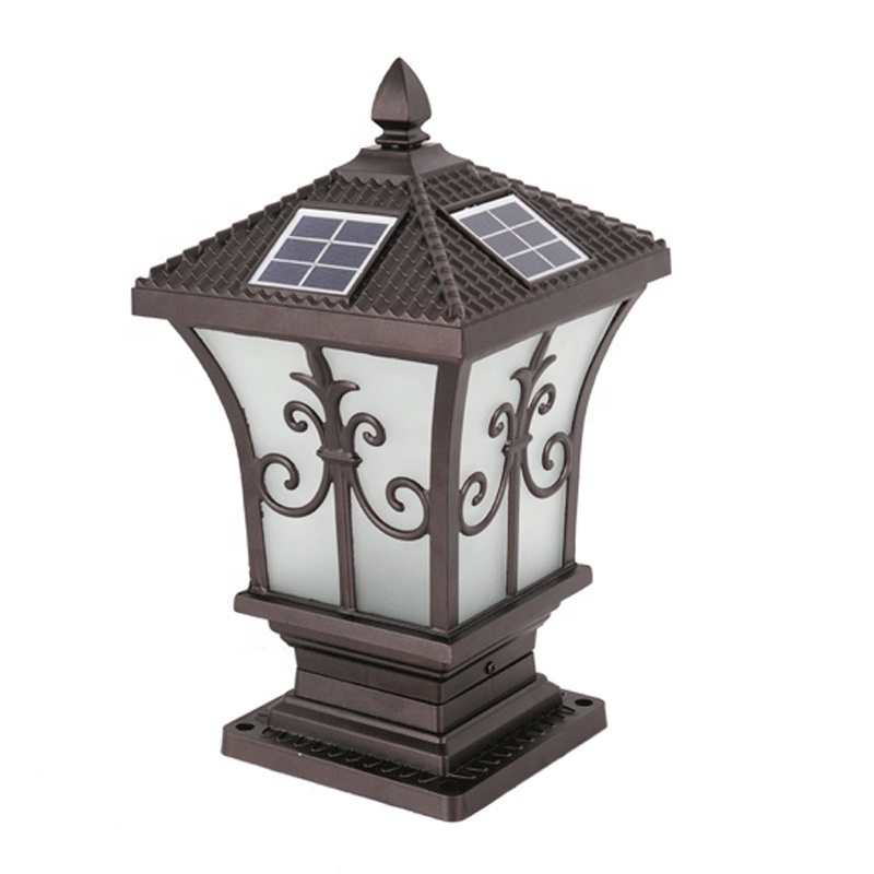 OEM   Lawn Garden Decorative Outdoor Waterproof Pattern Lantern High Power Beautiful Solar led  Pillar Lights