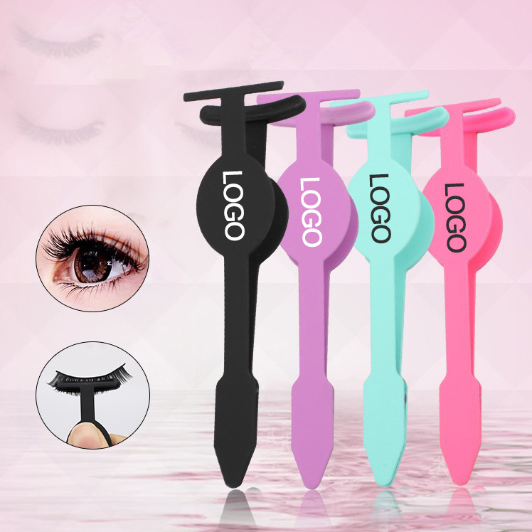 False Eyelashes Extension Clamp Auxiliary Clips Tweezers, Stainless steelAuxiliary Eyelash Applicator