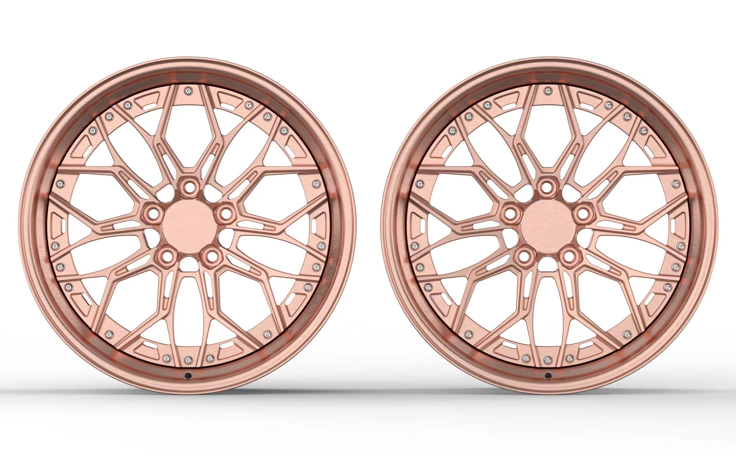 5x120 19 inch 6061t6 aluminum alloy 2 piece forged rose gold car wheels rims for modified