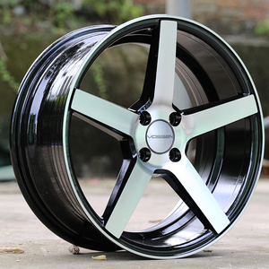 Large inventory 4 holes 17 inch 4*100 et40 aluminum alloy casting aftermarket mag wheel rim black glossy car wheels rims