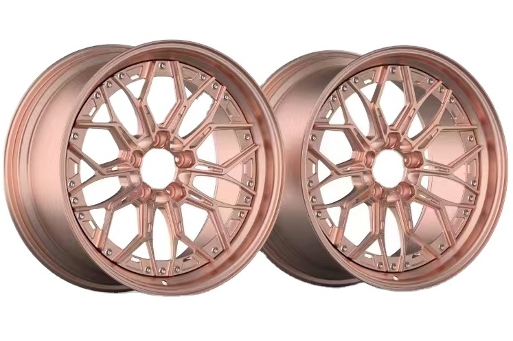 5x120 19 inch 6061t6 aluminum alloy 2 piece forged rose gold car wheels rims for modified