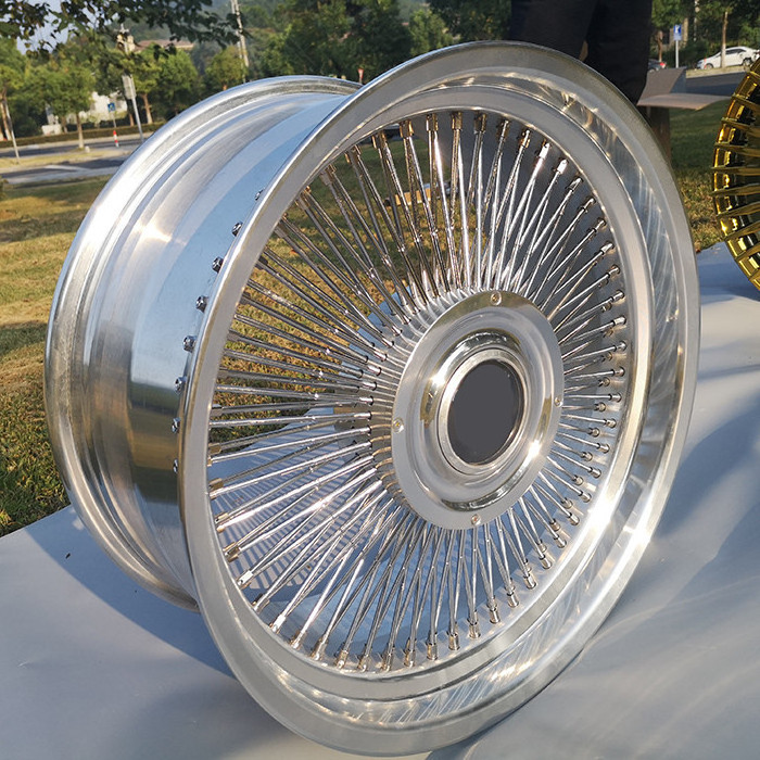 24x10 steel wire deep dish wheels rims for passenger cars ,spoke wire wheel custom for classic car