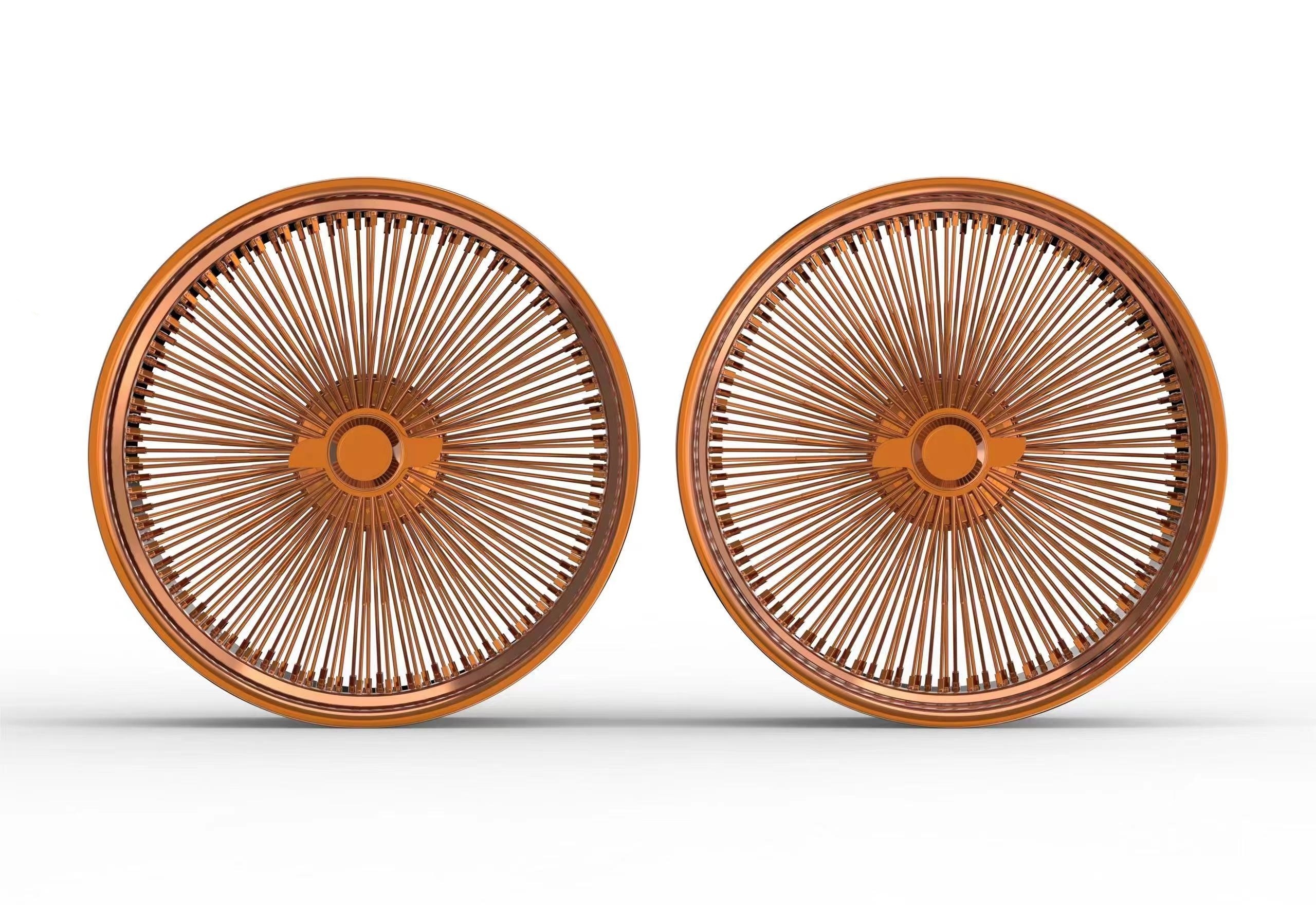 24 inch 5x120.65 rose gold wire spokes deep dish chrome wheels rims fit for Buick Skylark