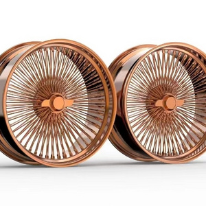 24 inch 5x120.65 rose gold wire spokes deep dish chrome wheels rims fit for Buick Skylark