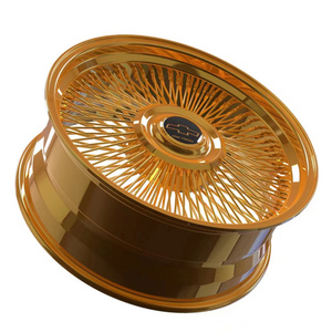 24x10 steel wire deep dish wheels rims for passenger cars ,spoke wire wheel custom for classic car