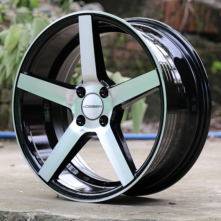 Large inventory 4 holes 17 inch 4*100 et40 aluminum alloy casting aftermarket mag wheel rim black glossy car wheels rims