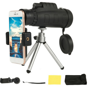 50x60 monocular telescope optical zoom lens with phone camera tripod mount clip bag