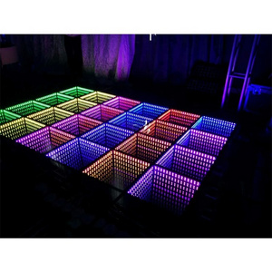 Nightclub dj disco T show wedding decoration  tempered glass waterproof mirror RGB panels mats tiles 3d led dance floor