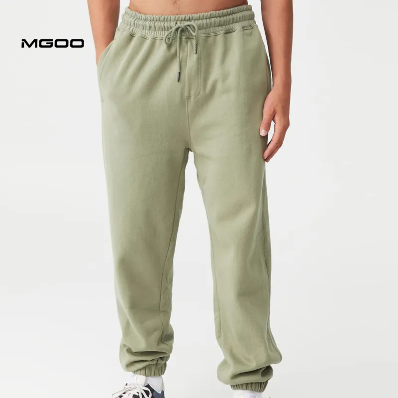 Custom Elastic Hem Pocket Cotton Polyester Fleece Pants Solid Blank Jogger