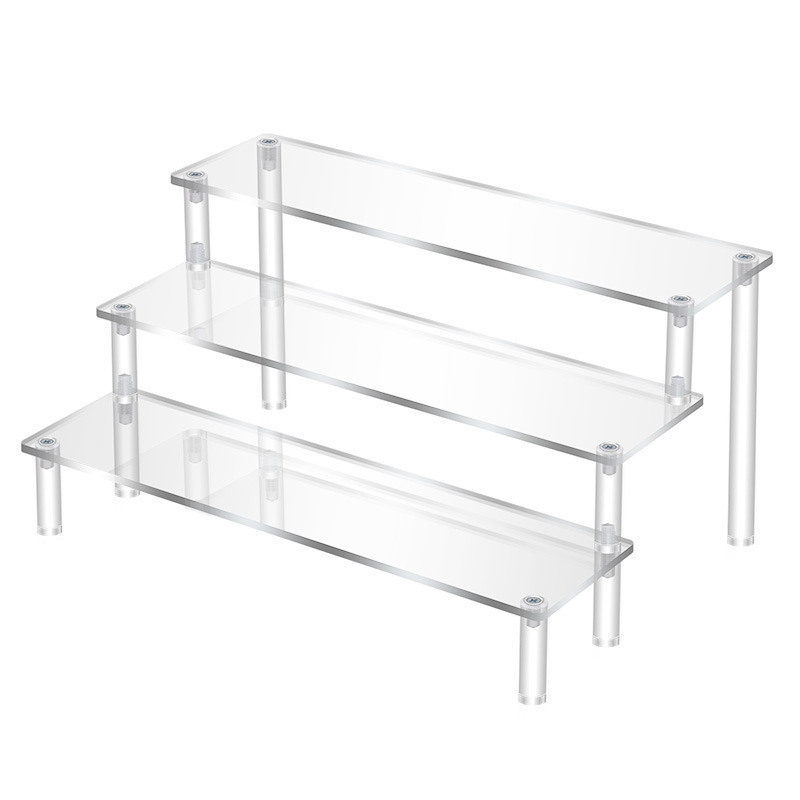 Acrylic Display Rack Transparent Multi-layer Ladder Storage Rack