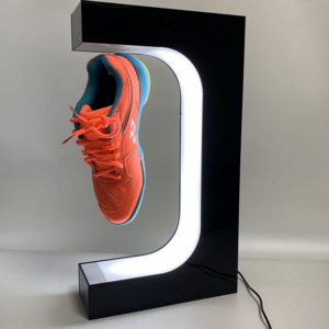 rotation magnetic floating shoe display rotating display stand magnetic levitation shoes display with led lights