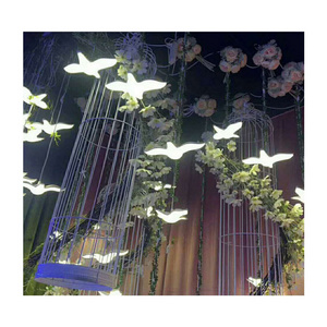 LED light hanging clear crystal acrylic seagull for wedding draping ceiling decoration