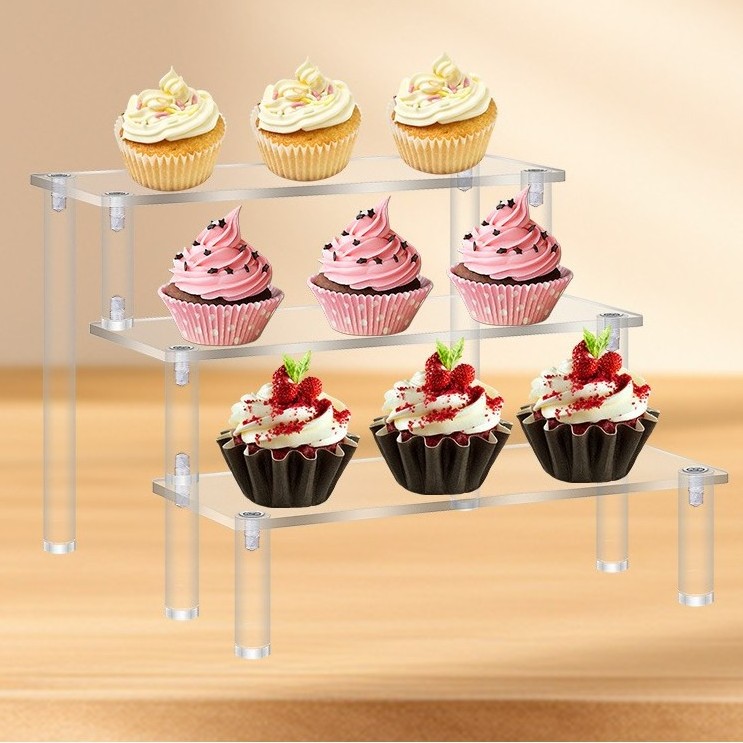 Acrylic Display Rack Transparent Multi-layer Ladder Storage Rack