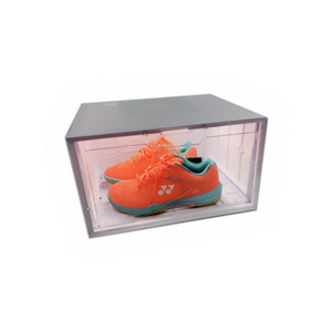 Foldable Plastic Sound Control LED Shoes Storage Box Stackable LED Light Shoe Box