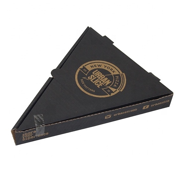 Paper Box Factory Wholesale Luxury Custom Design Food Box Corrugated Paper Black Triangle Pizza Box