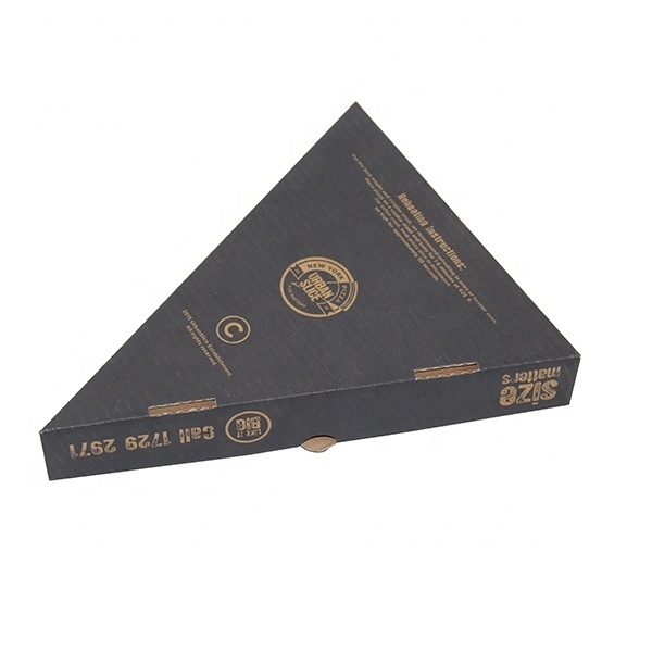 Paper Box Factory Wholesale Luxury Custom Design Food Box Corrugated Paper Black Triangle Pizza Box