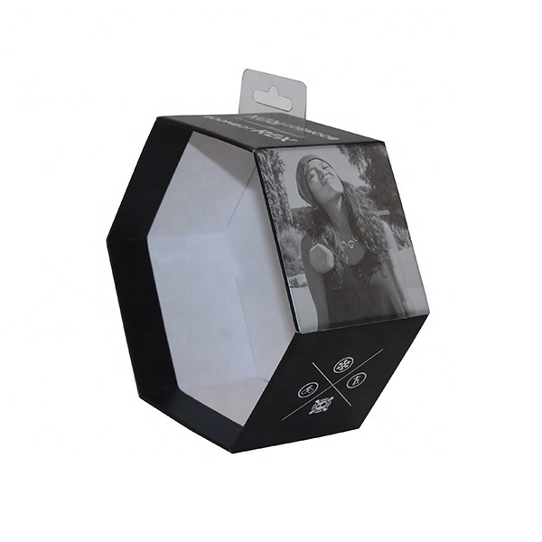 Wholesale Custom Cardboard Chipboard Packaging Hexagon Gift Boxes Lid and Base Rigid Box for Phone Ipod Smart Watch